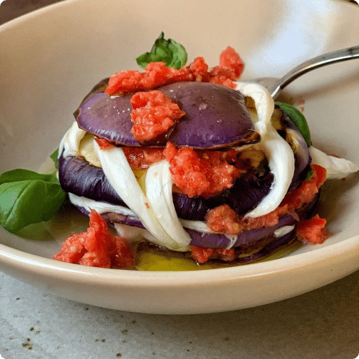 Eggplant and Anchovies Millefoglie in Spiced Sauce | Rizzoli